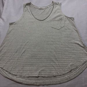 NWOT Lush ivory/grey striped scoop neck tank top